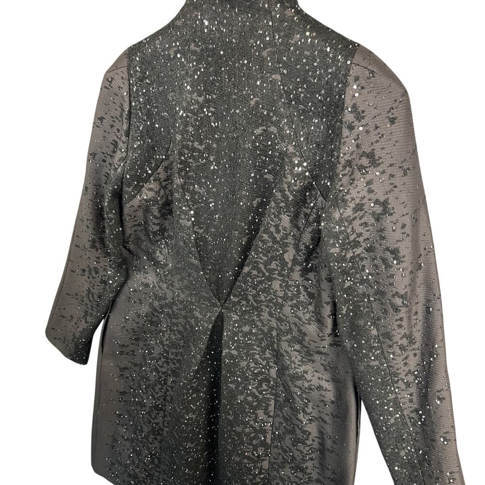 White House Black Market Sparkly Sequined Black Dressy Topper Coat Women Small - Picture 5 of 8
